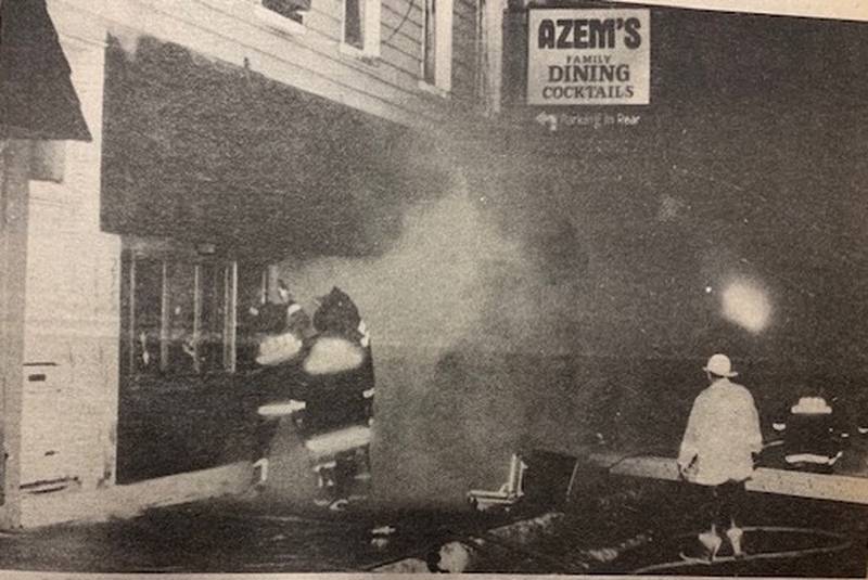 1984: A fire in Azem’s Restaurant in the middle of downtown Yorkville threatened the entire downtown for a while. Route 47 was blocked for some time as several fire departments battled the smoky blaze.