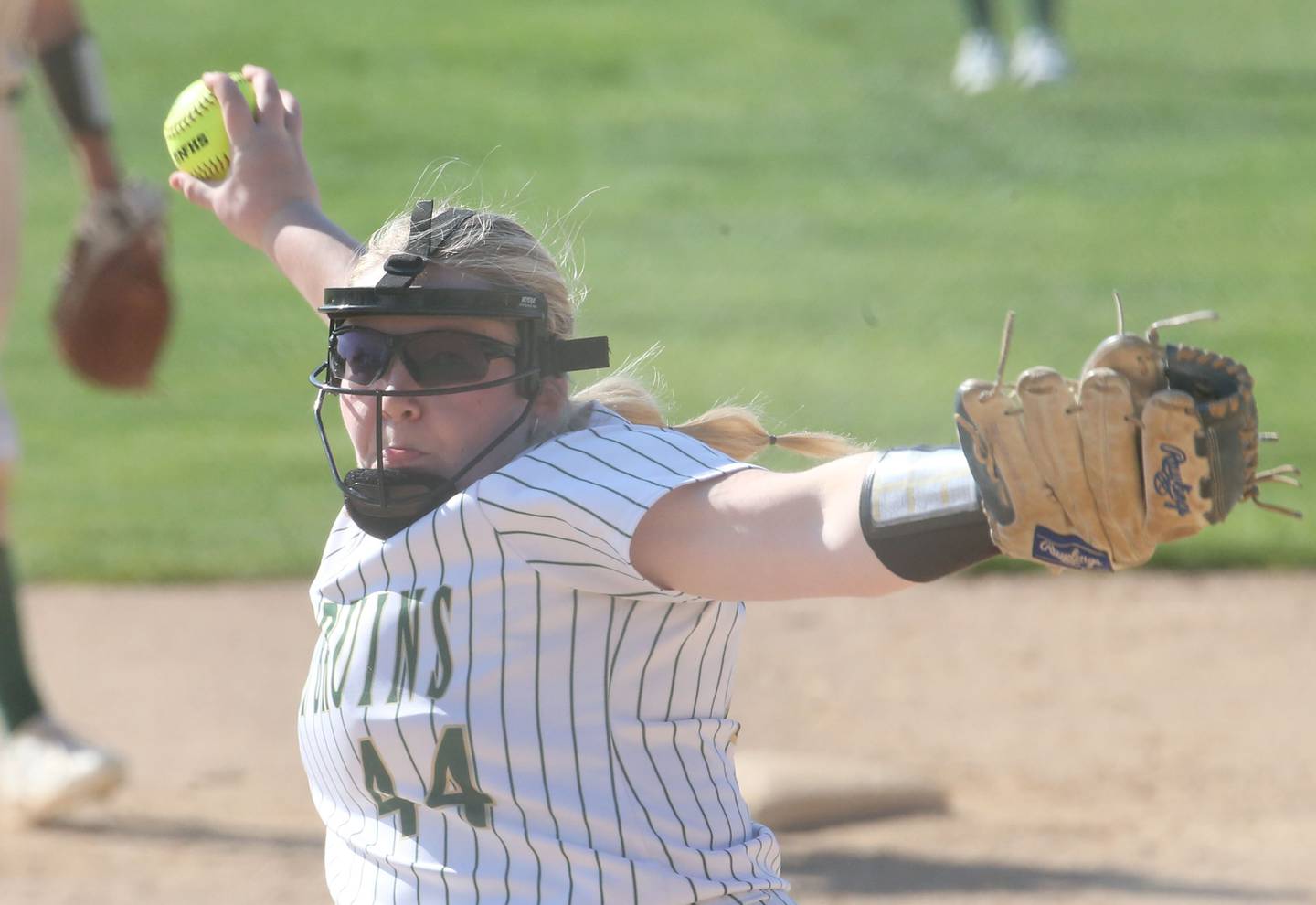 St. Bede pitcher Macy Strauch lets go of a pitch to Illinois Valley Central during the Class 2A Regional final on Friday, May 23, 2025 at St. Bede Academy.