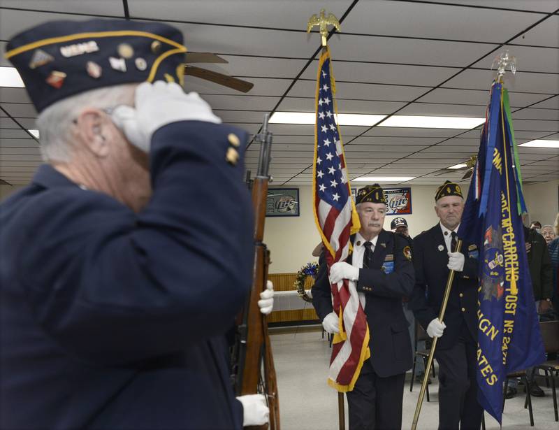 The posting of the colors started the Veteran’s Day ceremony Thursday, Nov. 11, 2021, at VFW Post 2470 in Ottawa.