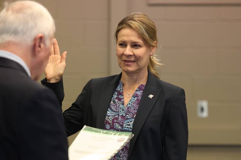 Tina Bayless is sworn in as the new Lockport Police Commissioner on Monday, April 29, 2024 in Lockport.