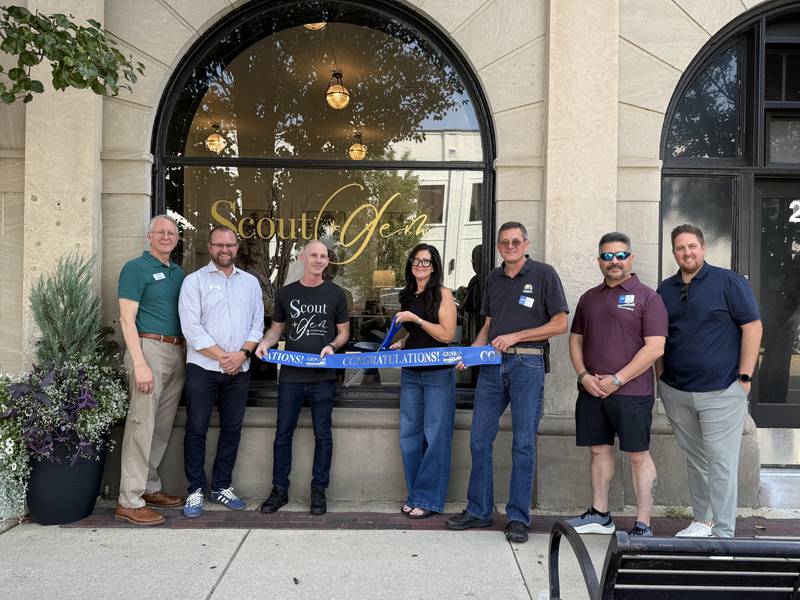 The Geneva Chamber of Commerce celebrating Scout and Gem's grand opening