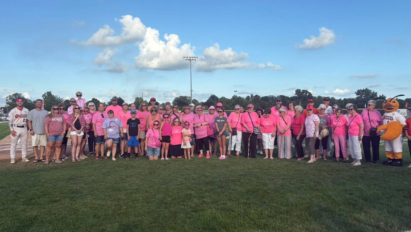 Pink Ribbon Club of the Illinois Valley was honored at a recent Pistol Shrimp Baseball Team's "Paint the Park Pink Night." Illinois CancerCare sponsored the game honoring Breast Cancer Survivors.
