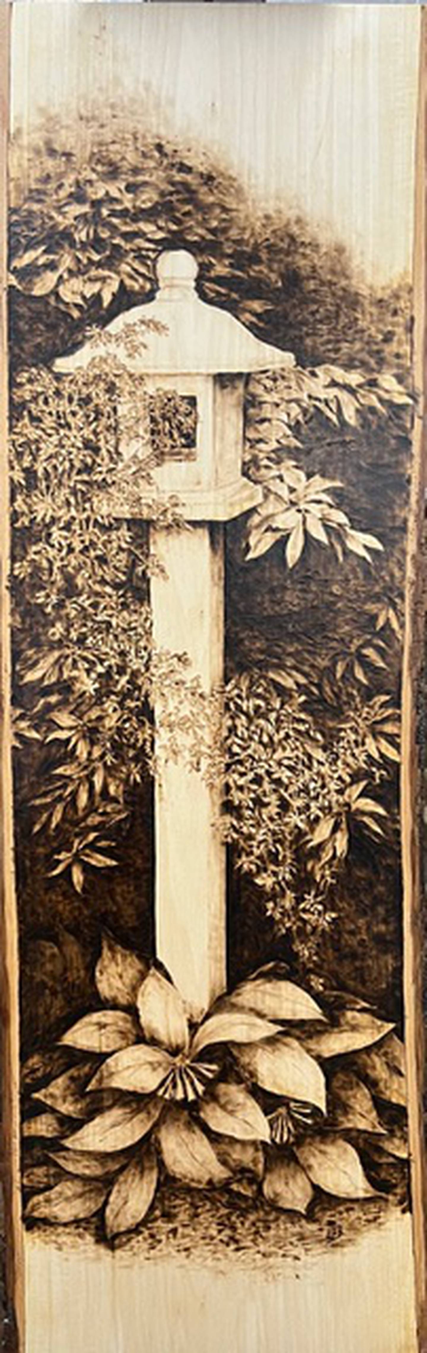 Wood burning art piece created by KVAL artist Pam Bradford