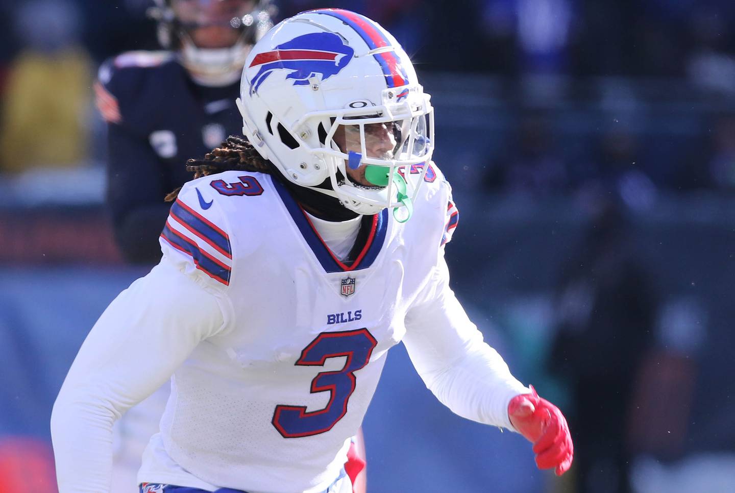 Buffalo Bills saftey Damar Hamlin chases down a Chicago Bears receiver after a Justin Fields pass during their game Saturday, Dec. 24, 2022, at Soldier Field in Chicago. Hamlin went into cardiac arrest Monday night during their game against the Cincinnati Bengals and received CPR. He is currently in critical condition at a Cincinnati hospital.