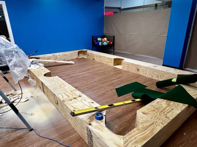 The soccer-pool table at The 9th Hole Mini Golf & More inside Sterling's Northland Mall.