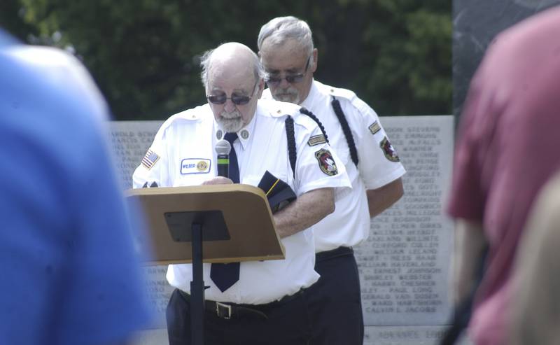 Rock Falls Legion member Wilbur Wildman begins the ceremony at the Coloma Township Cemetery. Twin City American Legions marked Memorial Day with various events on Monday, May 25, 2026.