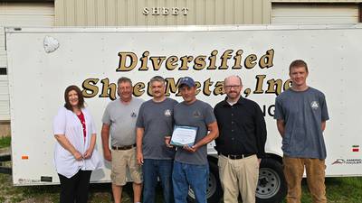 Diversified Sheet Metal named Streator chamber business of the month