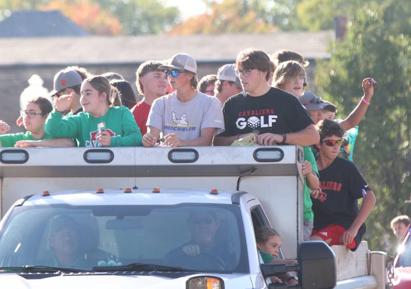 L-P golf players ride in the Homecoming parade on Thursday, Oct. 5, 2023 downtown Peru.