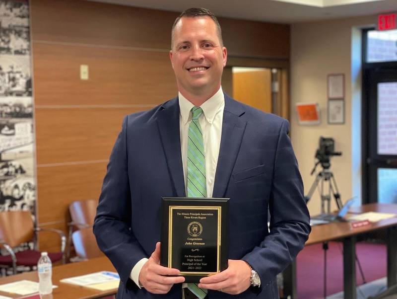 Lockport Township High School District 205 has announced that its Board of Education has recognized east campus principal Dr. John Greenan as the 2022 High School Principal of the Year by the Illinois Principal Association Three Rivers Region.