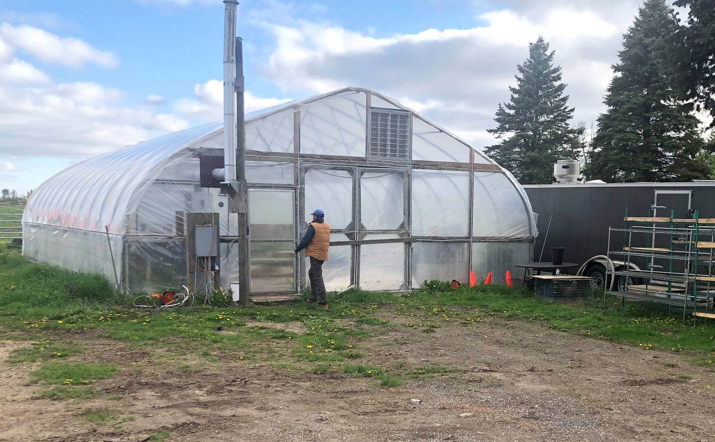 Seen on Monday, May 5, 2025, this greenhouse sits at about the location Sunberry Farms hopes to build a facility to butcher chickens at 3712 Greenwood Road, Woodstock.