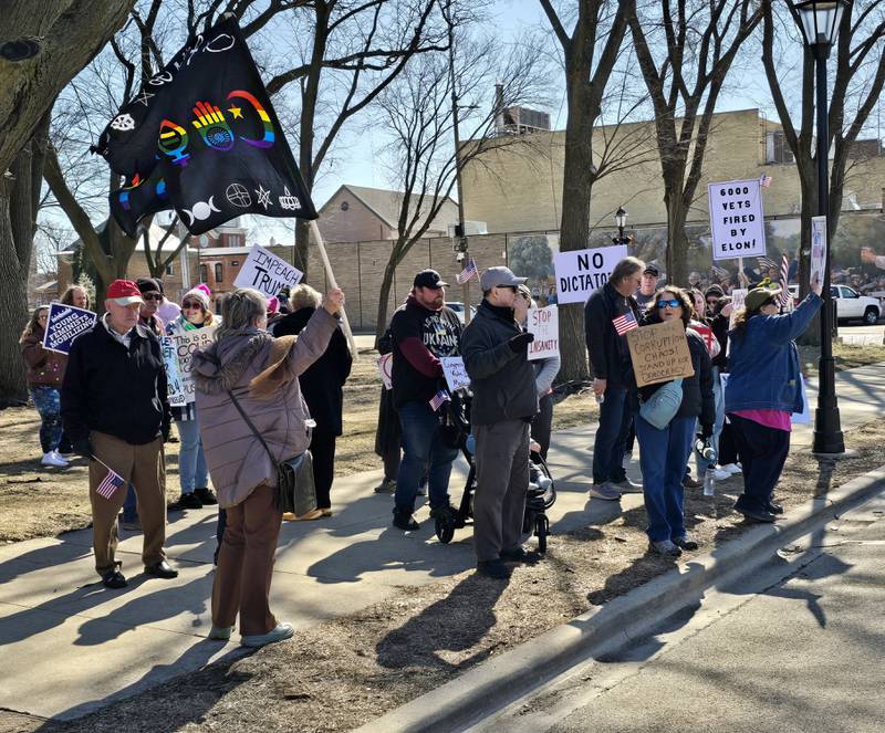 Residents showed their support for several causes Saturday, March 8, 2025, at Washington Square in Ottawa. Among them were support for Ukraine, support for Medicaid funding and to maintain federal programs being cut or proposed to be cut by the Trump administration.