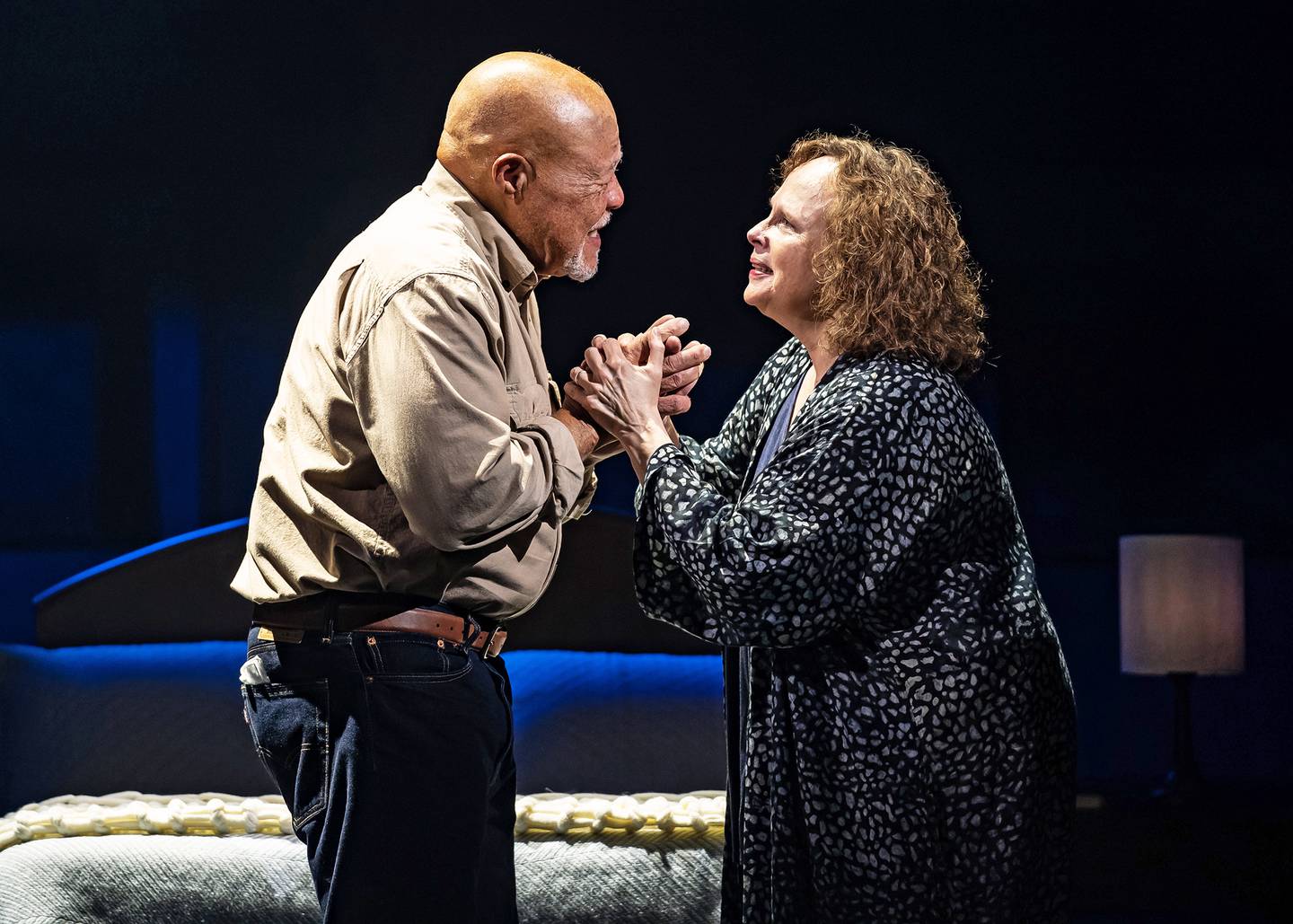 Older Noah (John Beasley) and Older Allie (Maryann Plunkett) in Chicago Shakespeare Theater’s world premiere production of "The Notebook," a new musical.