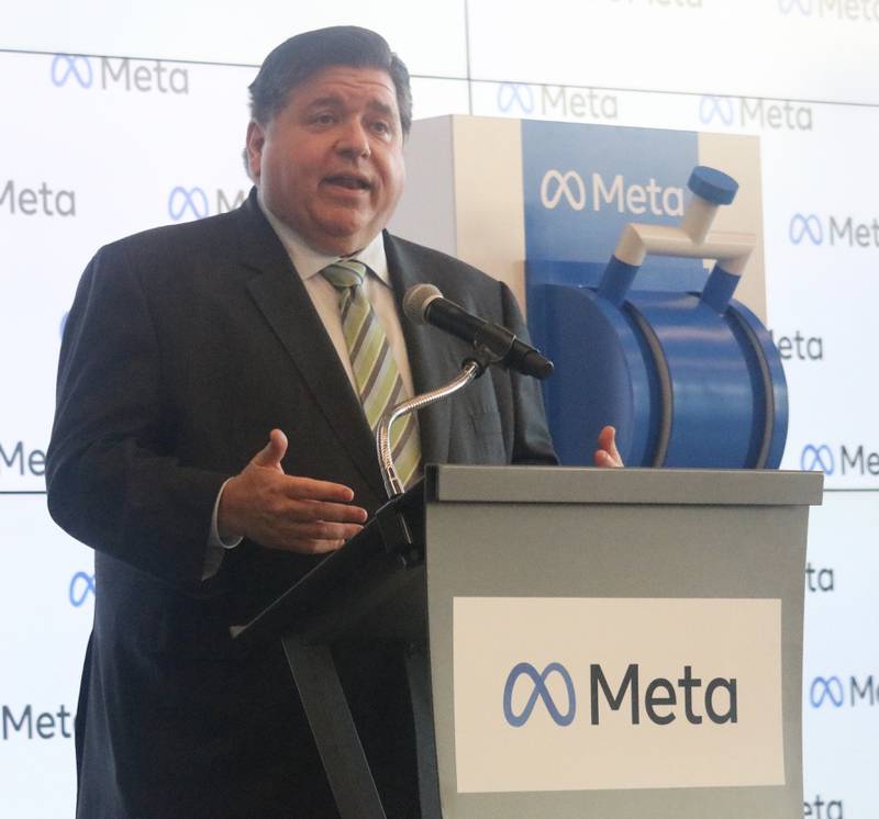 Gov. JB Pritzker joined local dignitaries and community leaders in DeKalb 
on Wednesday, Nov. 29, 2023, at a grand opening ceremony to celebrate the Meta DeKalb Data Center coming online. Once fully operational, the campus will house more than 2.3 million square feet across five buildings. The data center at 2050 Metaverse Way marks more than $1 billion investment in DeKalb.