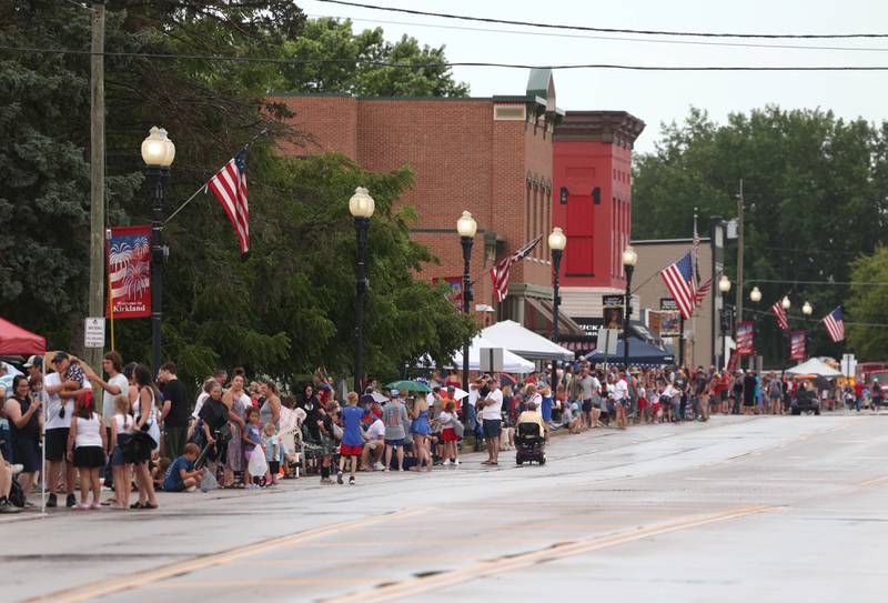 Thousands of people line Main Street Friday, July 4, 2025, as they wait for the start of the Fourth of July parade in downtown Kirkland.