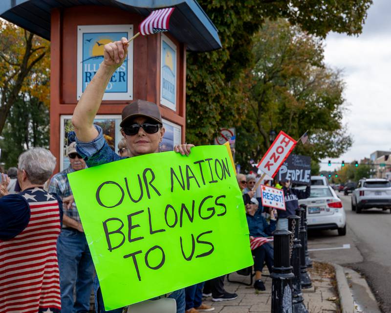 Protesters flood Washington Square at the ‘No Kings 2.0’ Protest on Saturday, October 18, 2025 at Washington Square Park in Ottawa.