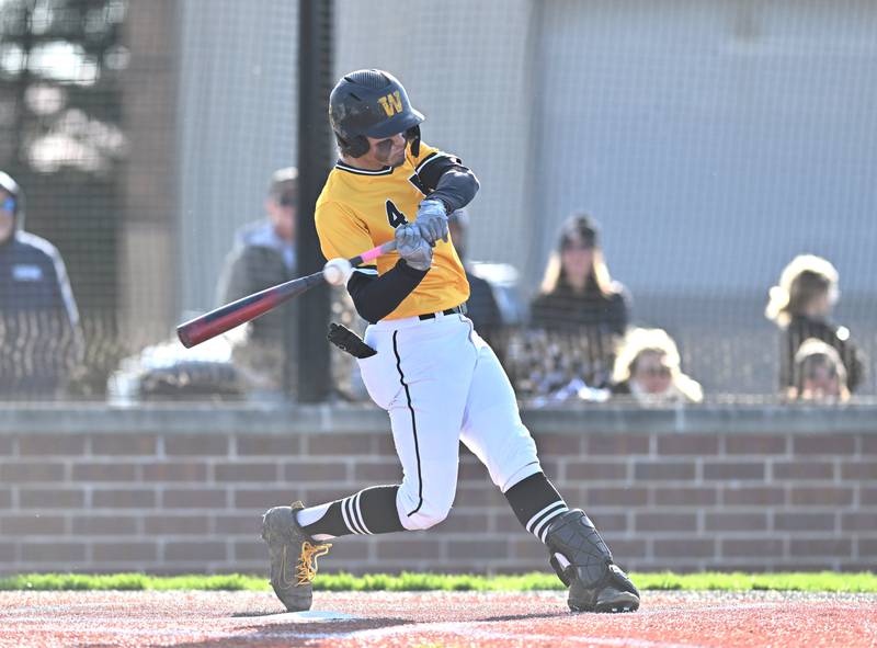 Joliet West's Ryan Sobun at bat during the non-conference game against Lincoln-Way West on Friday, April. 19, 2024, at Joliet.