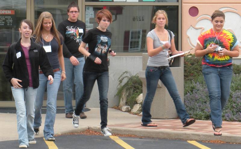 Karsten Larson and YEP members visiting 2010 YEP grant recipients