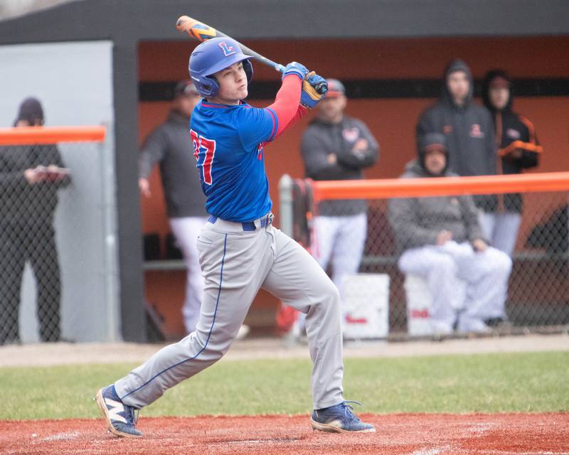 Lake's Zack Raffone looks for a hit against Crystal Lake Centrals against Lake on Friday April 4, 2025 in Crystal Lake.