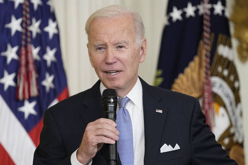 FILE - President Joe Biden speaks in the East Room of the White House to mayors who are attending the U.S. Conference of Mayors winter meeting in Washington, on Friday, Jan. 20, 2023. The FBI searched Biden’s home in Wilmington, Del., on Friday and located additional items consisting of documents with classified markings and also took possession of some of his handwritten notes, the president’s lawyer said Saturday, Jan. 21. (AP Photo/Susan Walsh, File)