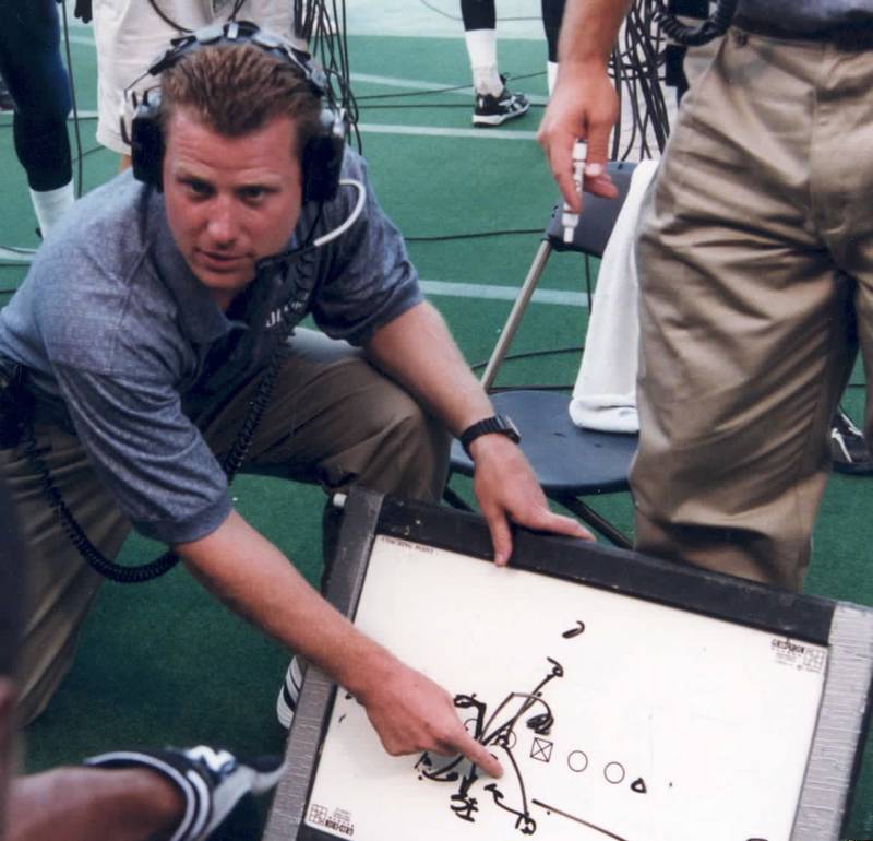 Matt Eberflus coaches while at the University of Toledo.