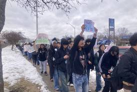 Joliet high school students stage walkout as part of anti-ICE protests