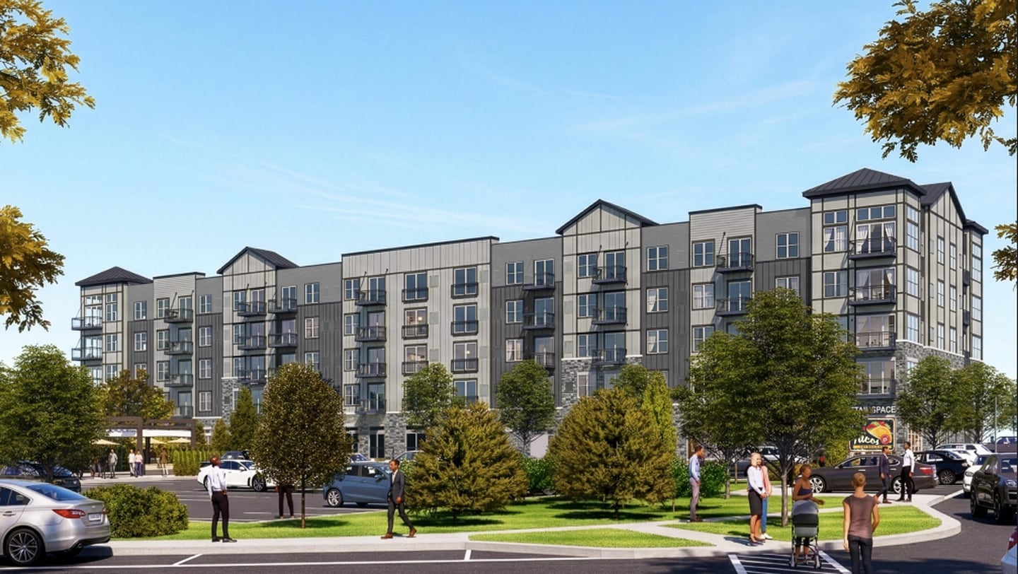 A rendering of the Fox Lake Landing mixed-use development for Fox River Grove's Block B property.