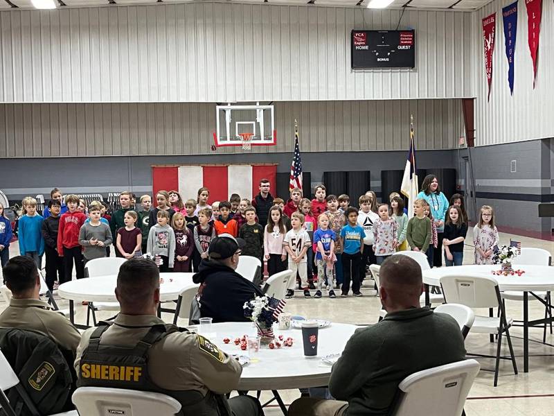The K-5 students of Princeton Christian Academy sing "New Creation" for their guests for First Responders Day PCA hosted on Friday, Jan. 19.