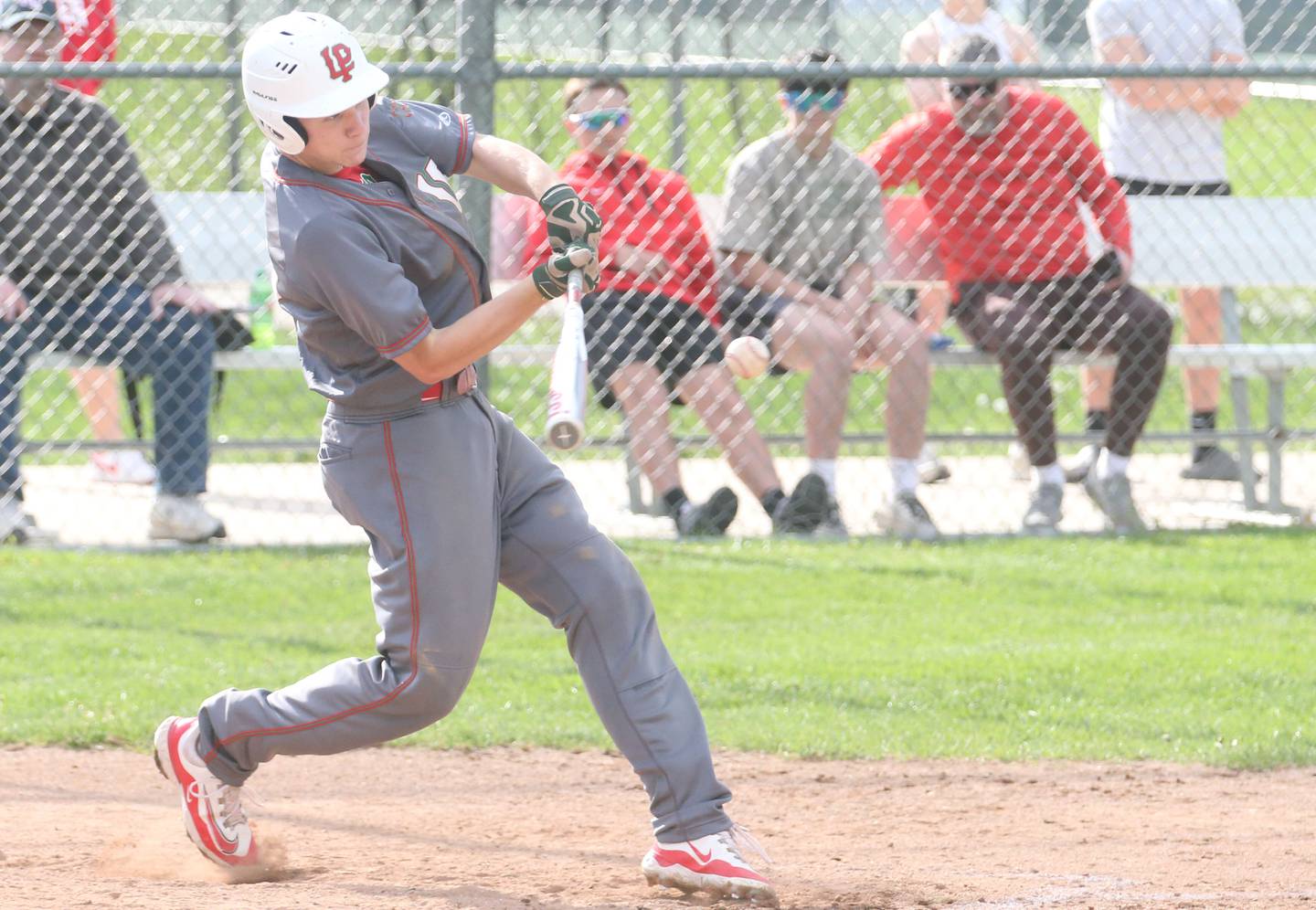 L-P's Kaedin Bond smacks a double against Ottawa on Friday, May 2, 2025 at Ottawa High School.