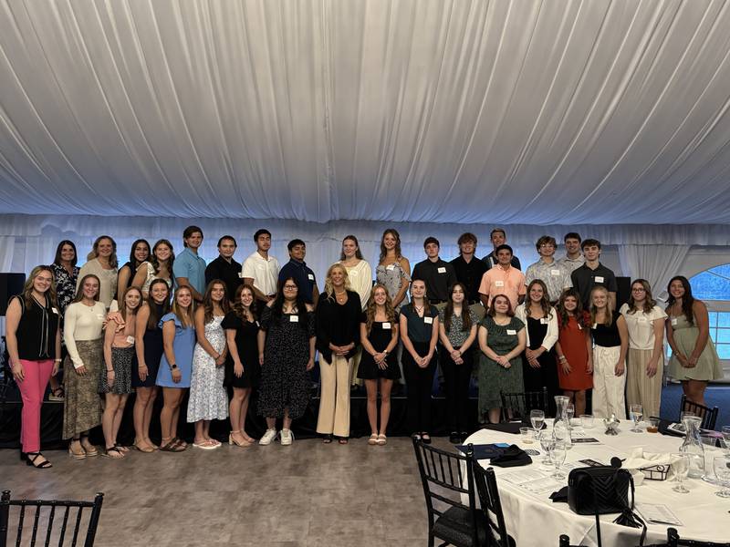 The students from the Grundy Economic Development Council's annual internship program with State Sen. Sue Rezin, R-Morris on Wednesday, July 30, 2025.