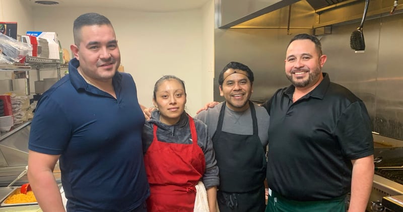 The kitchen is in full swing at Tacos Tequila Mexican Grill in Bourbonnais. Owner Oscar Plascenia-Munoz, of Pittsfield, Ill., left, along with brother, Alex, far right, of Bourbonnais, has the location open for business. Standing with the brothers are two members of the kitchen staff.