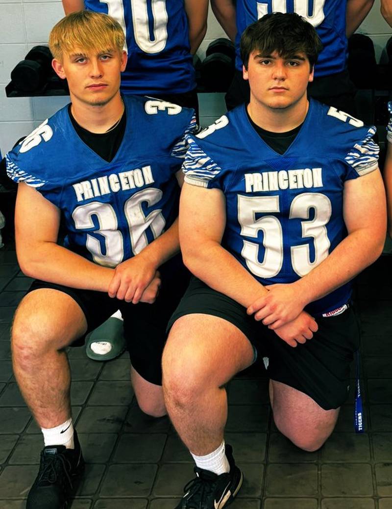 Princeton seniors Common Green (left) and Rhett Pearson have committed to play football for Aurora University.