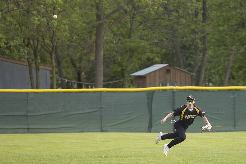 AFC’s Jordan Harris fires a ball in from center against Morrison Wednesday, May 17, 2023.