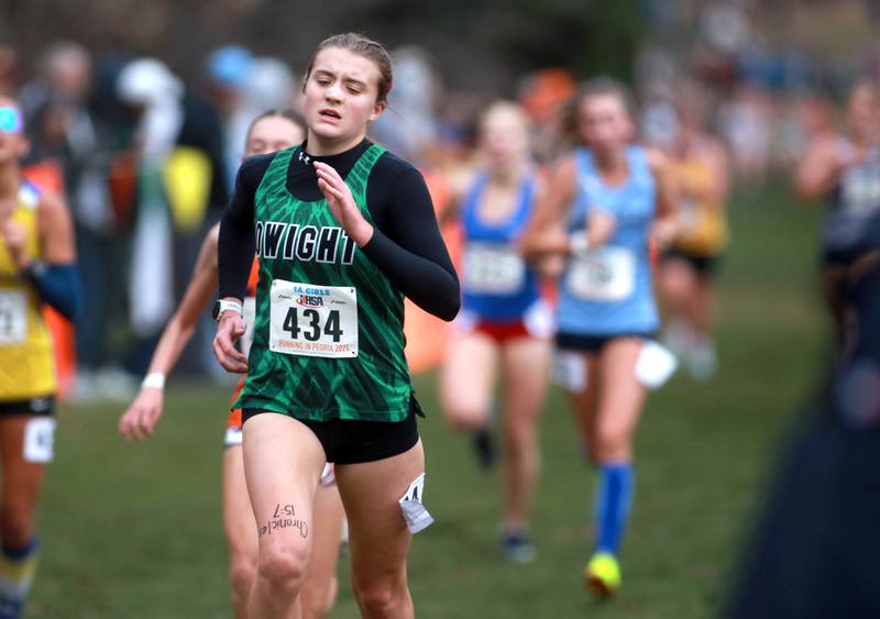Dwight's Mikayla Chambers competes in the Class 1A State Cross Country Championships on Saturday, Nov. 9, 2024 at Detweiller Park in Peoria.