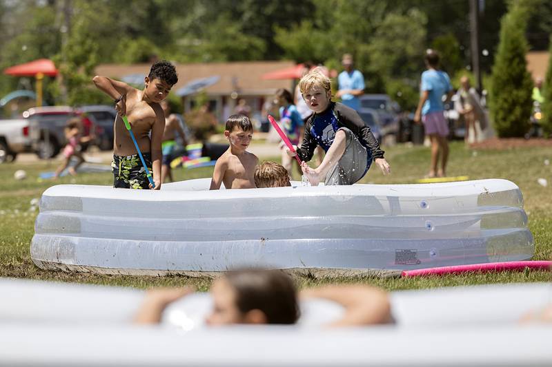 Several small pools were set up on the lawn of The Facility Tuesday, June 18, 2024 for the SPARK Camp.