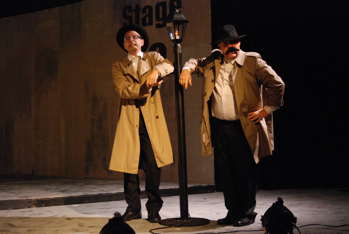 Jason Reed and Scott Montavon in Stage Coach Players' production of "The 39 Steps," a show from 2018.