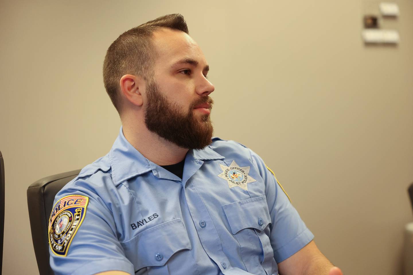 Joliet Police Officer Tyler Bayles, who grew up in Plainfield, joined the Joliet police in 2018. Officer Bayles and his partner Officer Jesus Mendez were recently named the VFW Cantigny Post's 2023 Officer of the Year.