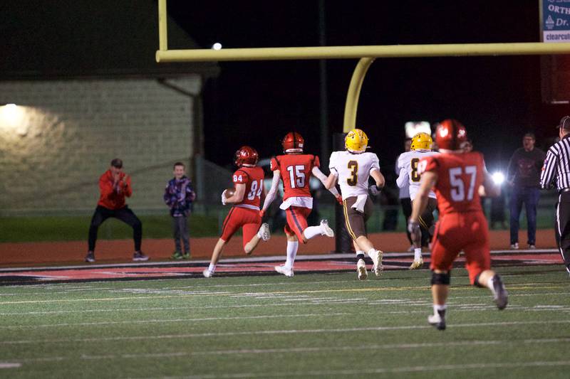 Huntley's Jake Witt runs for a touch down against Jacobs on Friday, Sept. 23,2022 in Huntley.