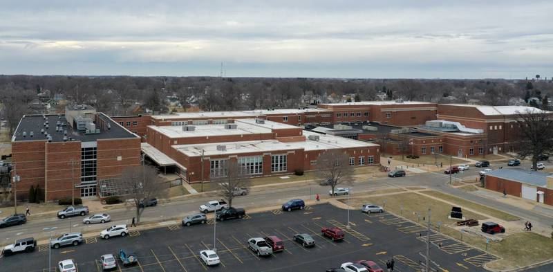 An aerial view of Streator High School Tuesday Feb. 14, 2023 in Streator.