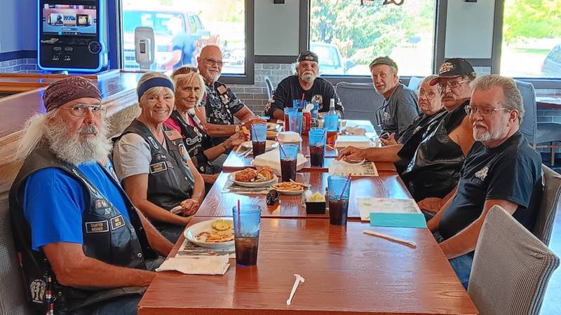 Sandwich American Legion Riders pictured include, from left, Bob Lawrence, Sandy Lawrence, Cheri Mauer, Bob Mauer, Brent Martin, Bill Kolb, Sally Kolb, Bruce Littlebrandt and Henry Herbst.