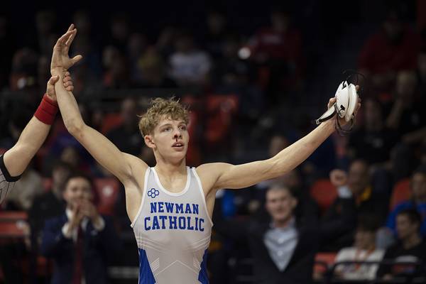 Newman’s Landon Near wins Class 1A 113-pound title at IHSA state boys wrestling finals