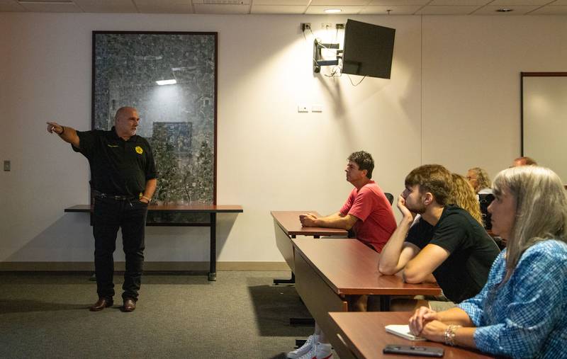 Lt. Williams gives his "Surviving an Active Shooter" presentation at the Kane County Sheriff's Office on Tuesday, July 19, 2022.