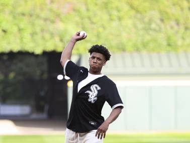 Jeremy Fears Jr., a Joliet West alumnus, throws out first pitch for White Sox as part of NIL initiative