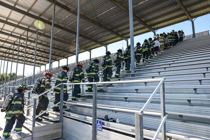 The Woodstock Fire/Rescue District hosted McHenry County's first 9/11 stair climb Sept. 7, 2025.