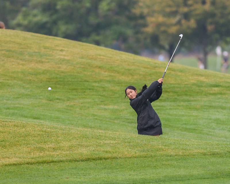 AmandaAmanda Nguyen of Glenbard North gets over a hill and onto the fairway during the DuKane conference meet on Tuesday Sept. 23, 2025, held at Phillips golf course in Aurora.
 Nguyen of Glenbard North gets over a hill and onto the fairway during the DuKane conference meet on Tuesday Sept. 23, 2025, held at Phillips golf course in Aurora.