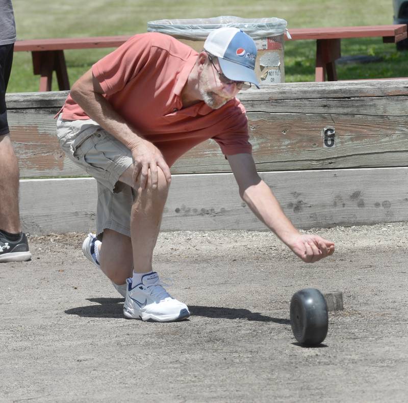 Carl Suhr of Coloma competes in the Rolle Bolle tournament at Hooppole Fun Day on Saturday, June 28, 2025 in Hooppole.