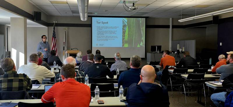 Participants learned about the latest developments in row crop management from Illinois Crop Sciences researchers.