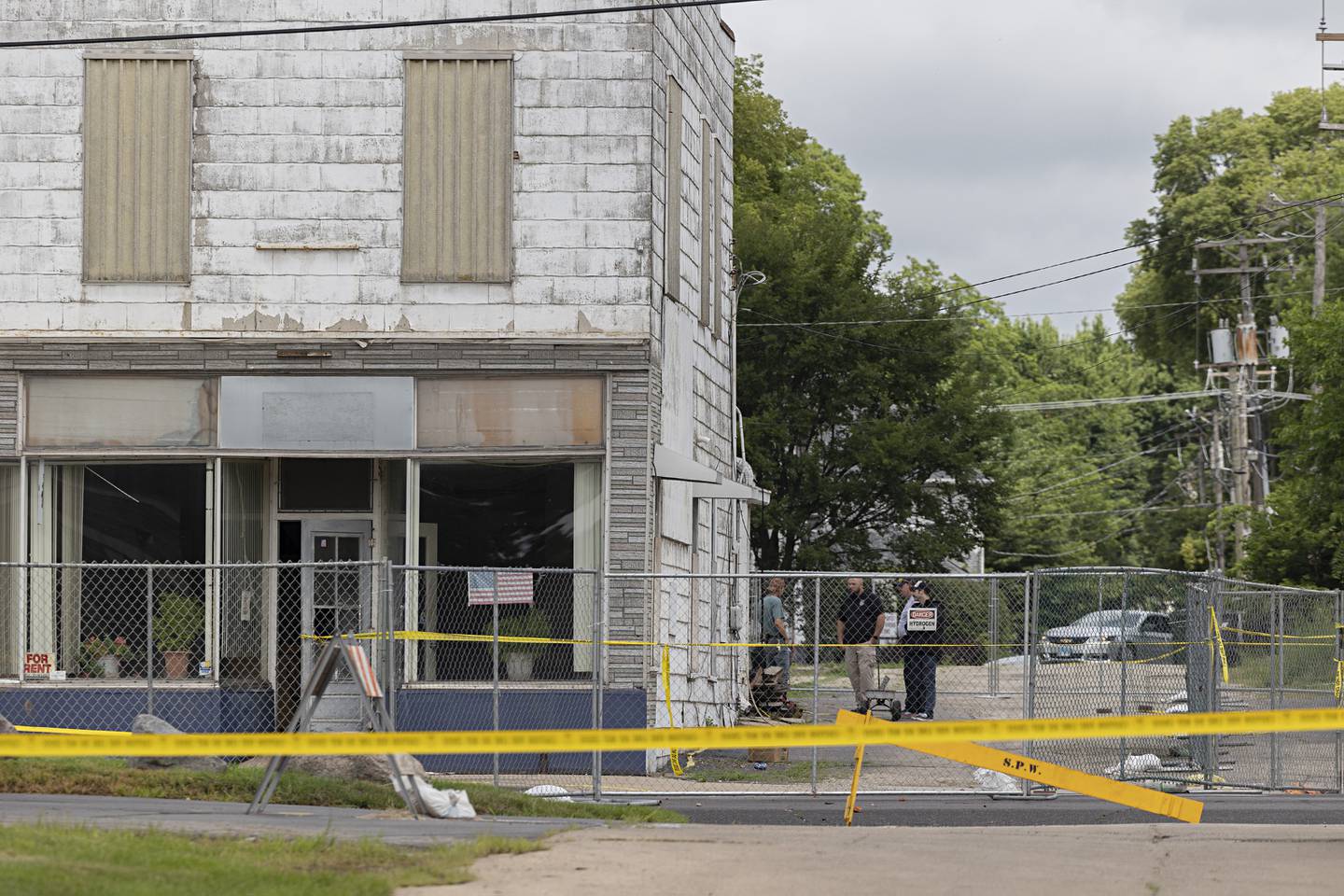 Roads near the Sterling downtown apartment fire as still blocked as investigation and cleanup progresses Thursday, July 13, 2023.