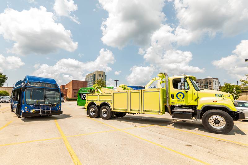Activate Joliet, hosted by Pace on Aug. 3, 2024, offers attendees the opportunity to explore Pace vehicles.