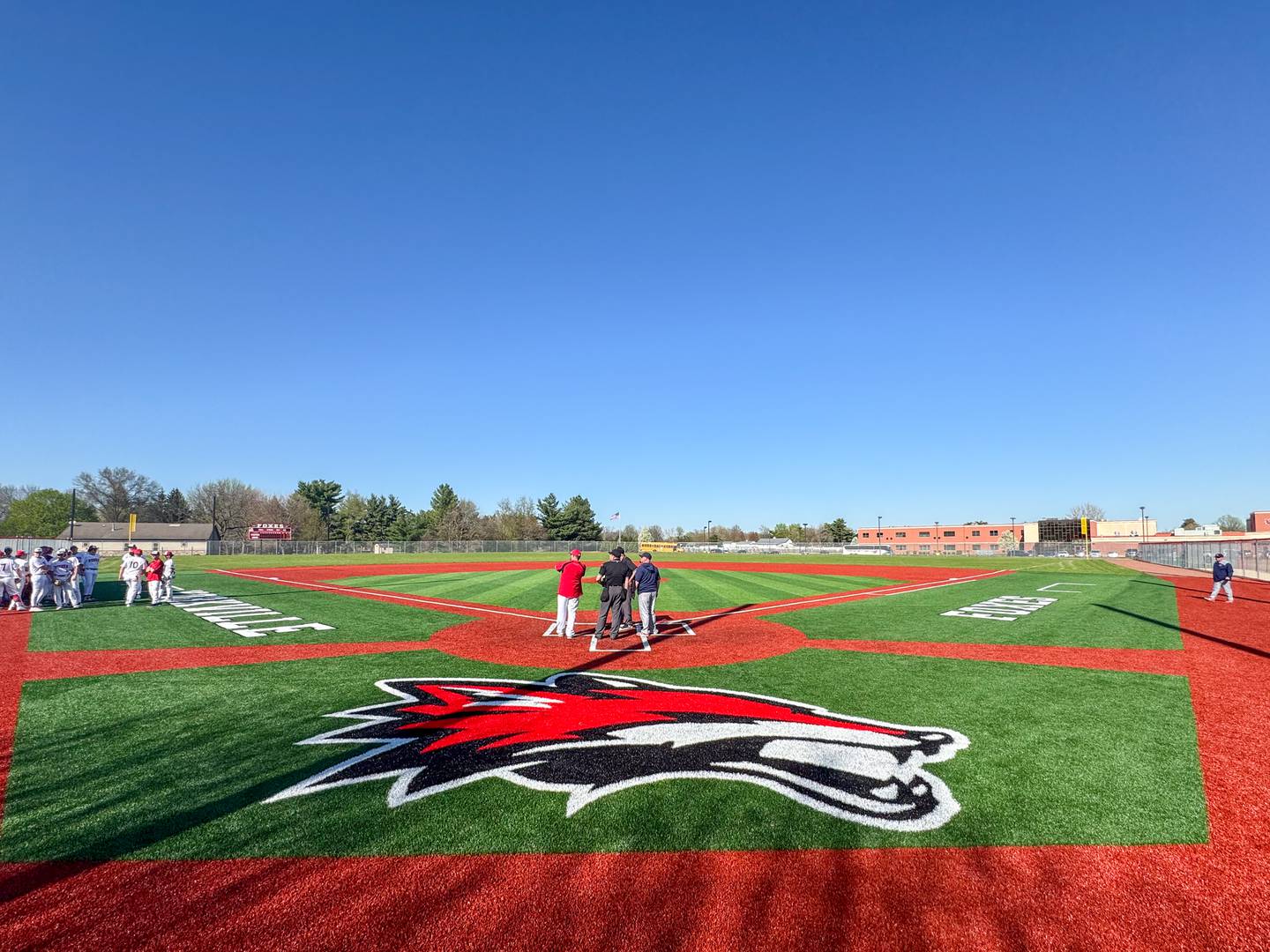 Opening day of the new turf baseball field at Yorkville High School on Monday, April 15, 2024.