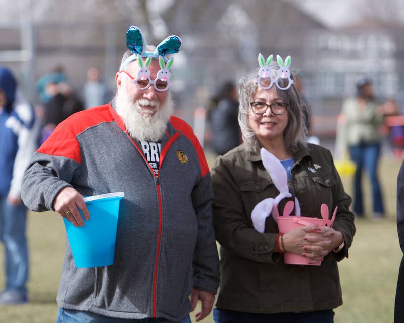 Happy participants at the Adult Easter Egg Hunt on Saturday, March 15, 2025 at Berens Park in Elmhurst.